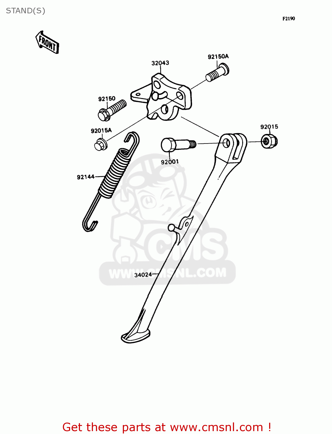 Kawasaki ZX750H2 NINJA ZX7 1990 USA CALIFORNIA CANADA STAND(S 