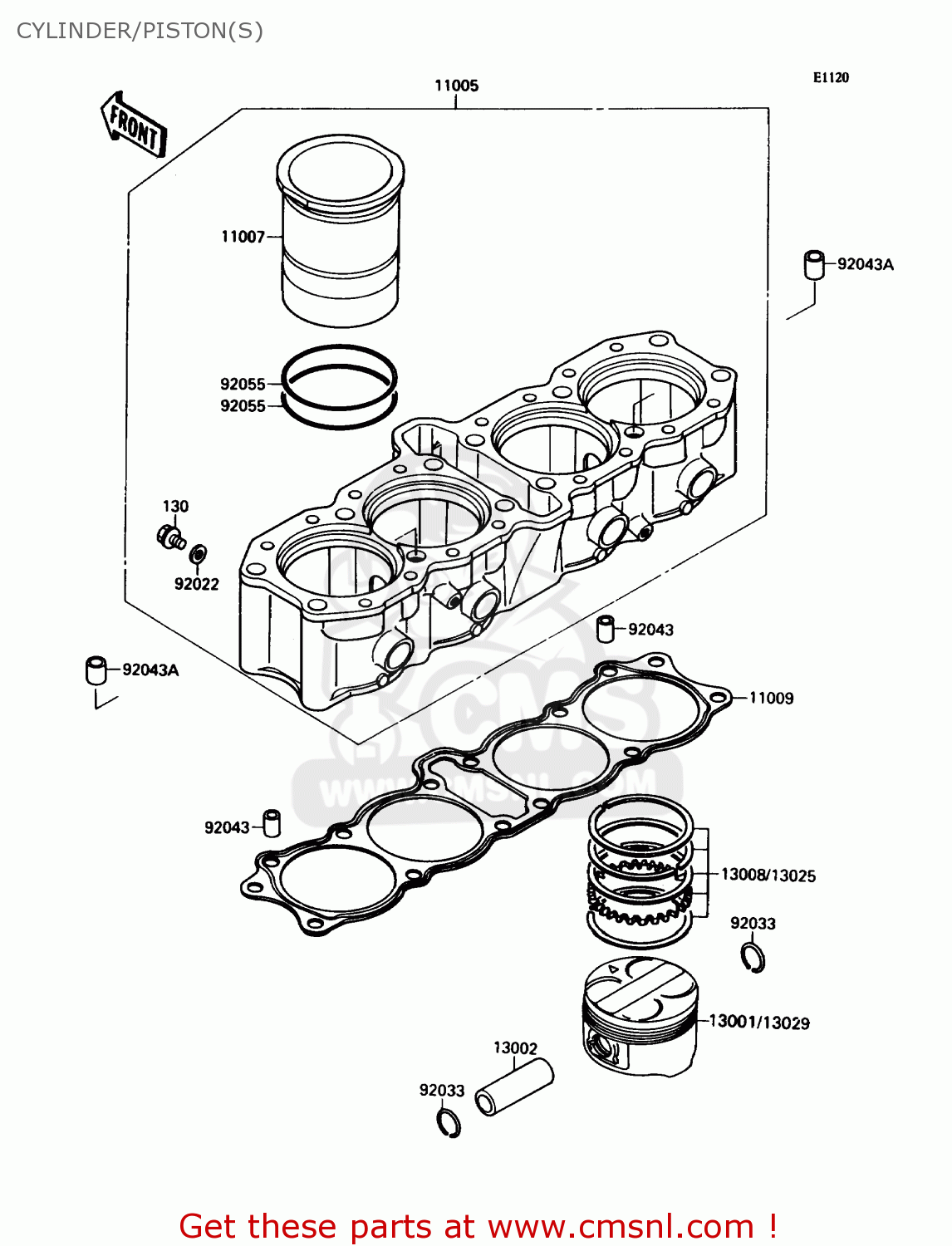CYLINDER/PISTON(S) ZX750H2 NINJA ZX7 1990 USA CALIFORNIA CANADA