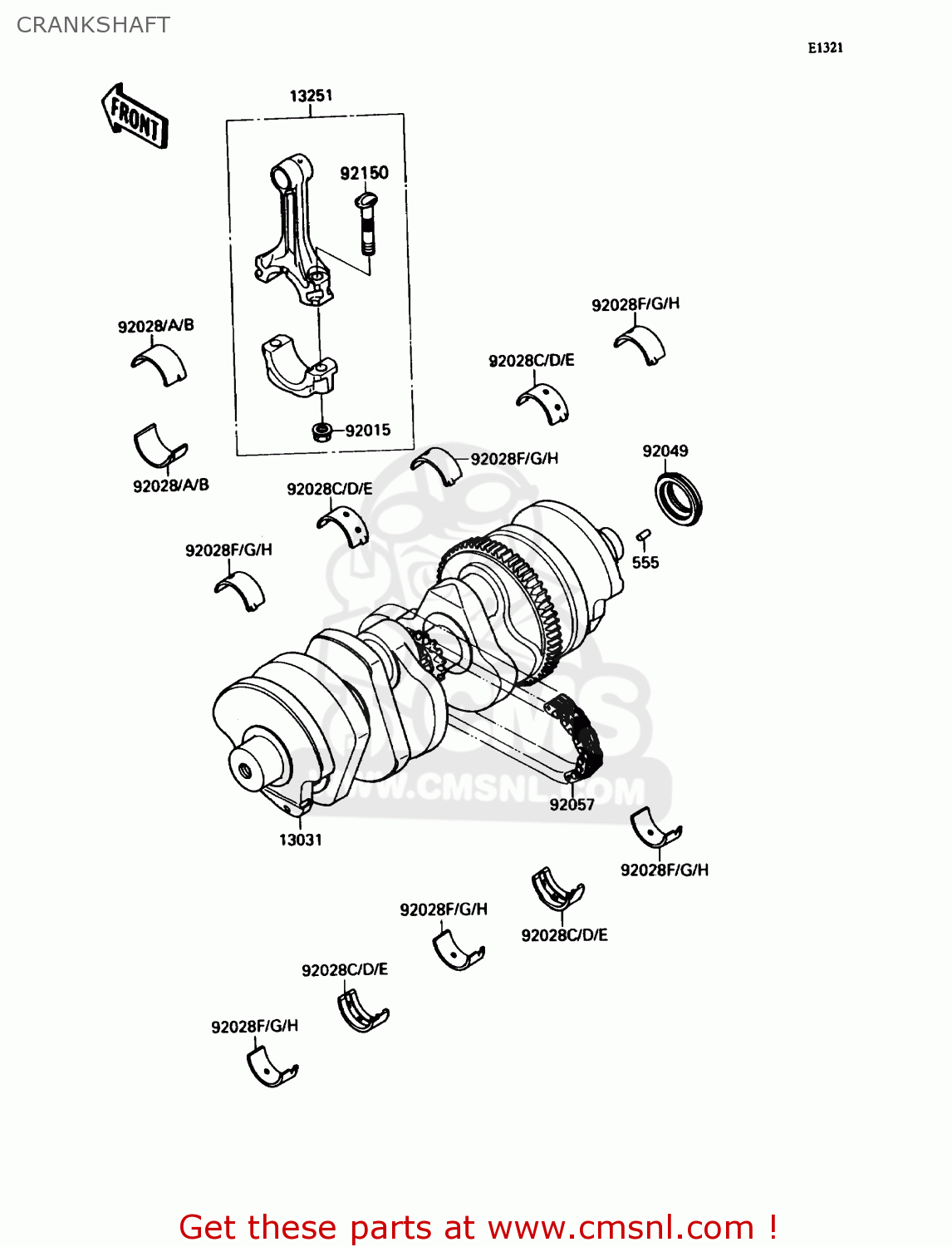CRANKSHAFT ZX750H2 NINJA ZX7 1990 USA CALIFORNIA CANADA