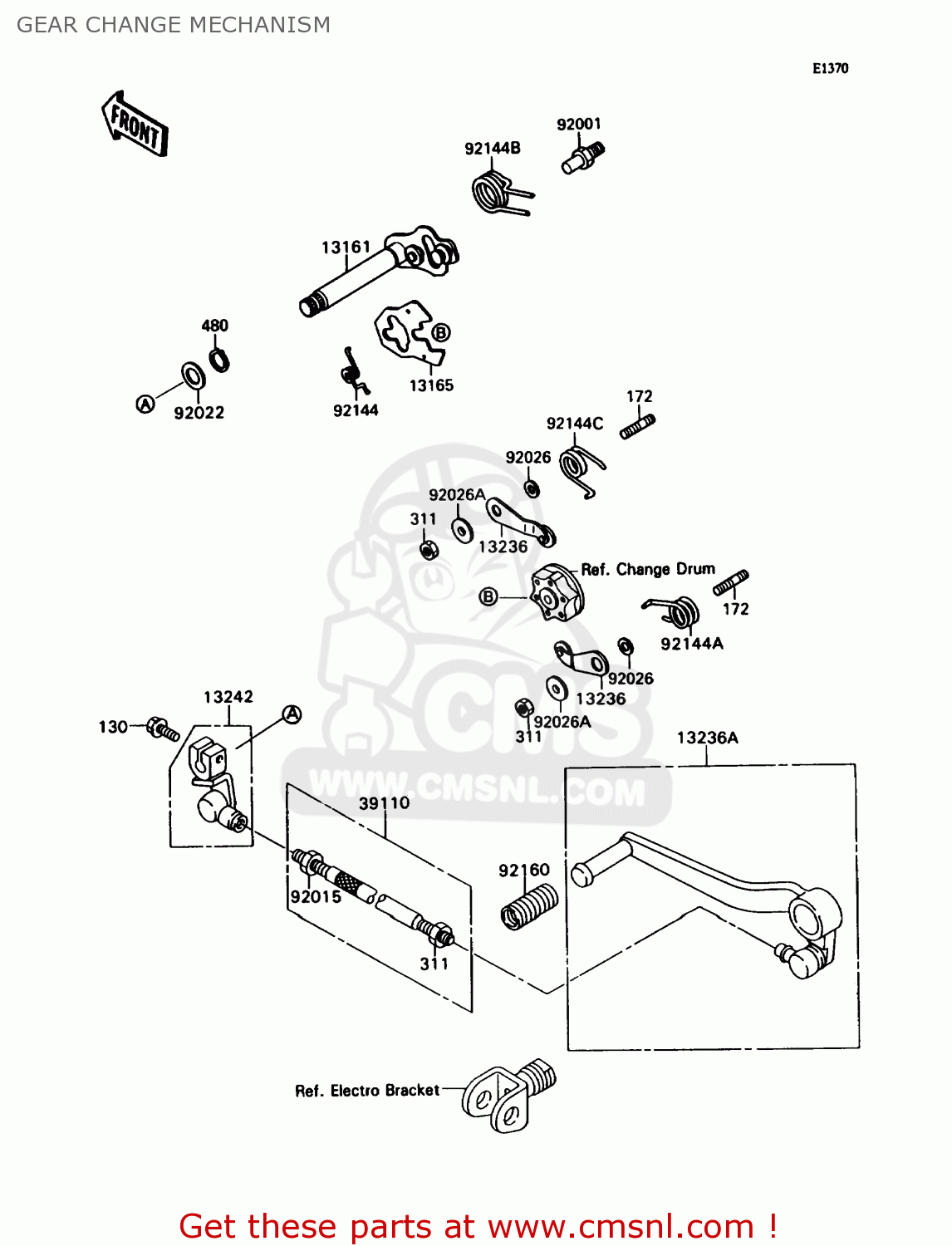 GEAR CHANGE MECHANISM ZX750H2 NINJA ZX7 1990 USA CALIFORNIA CANADA