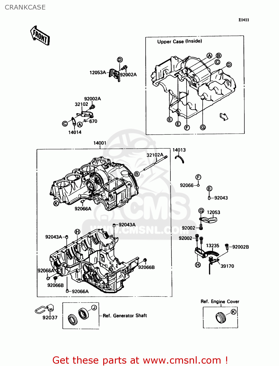 CRANKCASE ZX750H2 NINJA ZX7 1990 USA CALIFORNIA CANADA