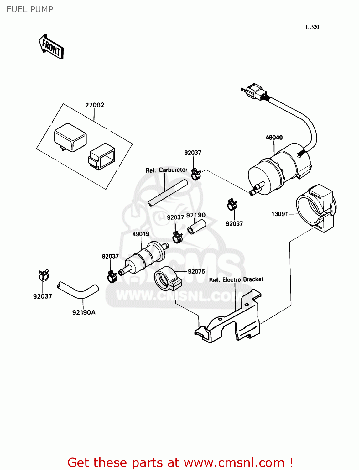 FUEL PUMP ZX750H2 NINJA ZX7 1990 USA CALIFORNIA CANADA