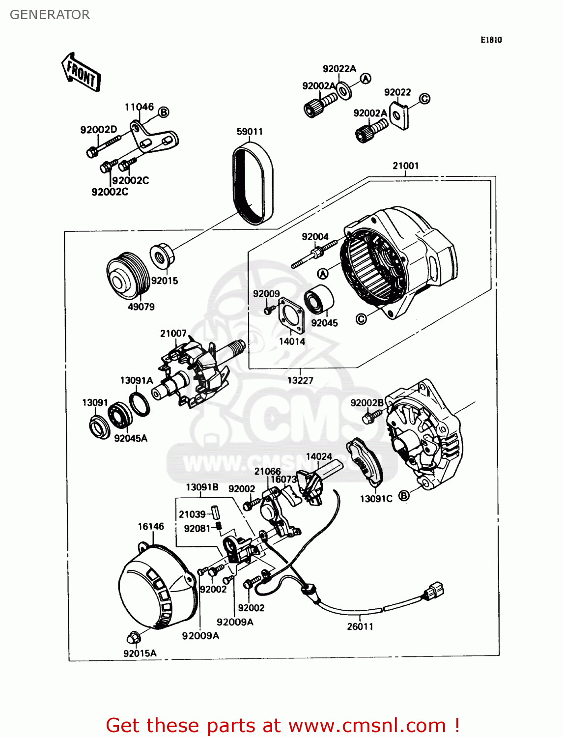 GENERATOR ZX750H2 NINJA ZX7 1990 USA CALIFORNIA CANADA