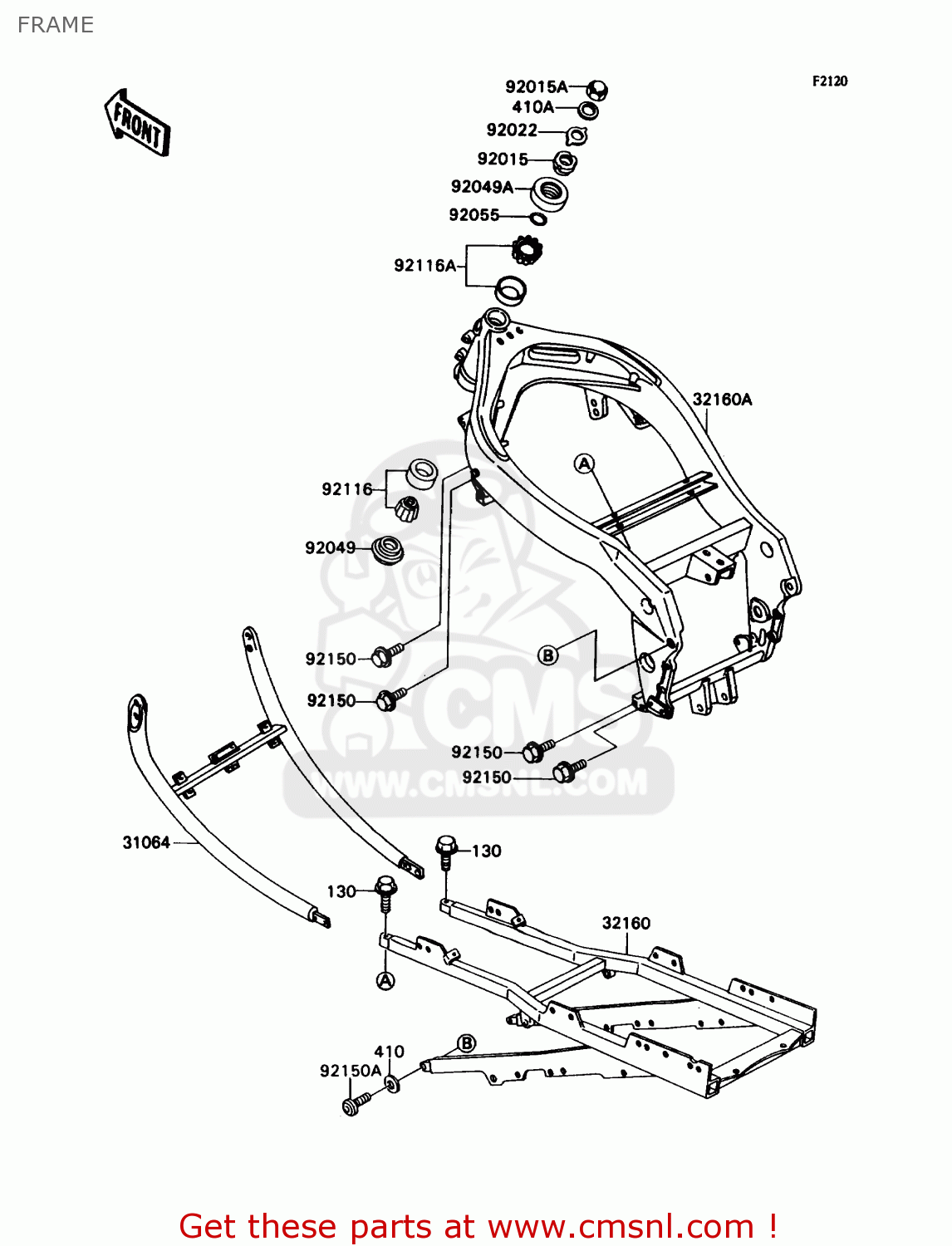 FRAME ZX750H2 NINJA ZX7 1990 USA CALIFORNIA CANADA