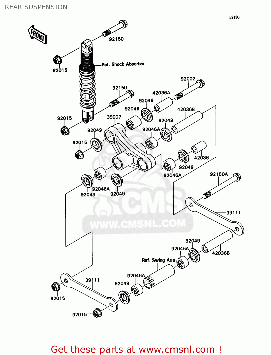 REAR SUSPENSION ZX750H2 NINJA ZX7 1990 USA CALIFORNIA CANADA