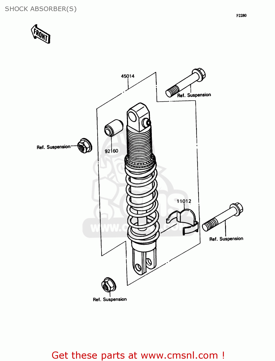 SHOCK ABSORBER(S) ZX750H2 NINJA ZX7 1990 USA CALIFORNIA CANADA