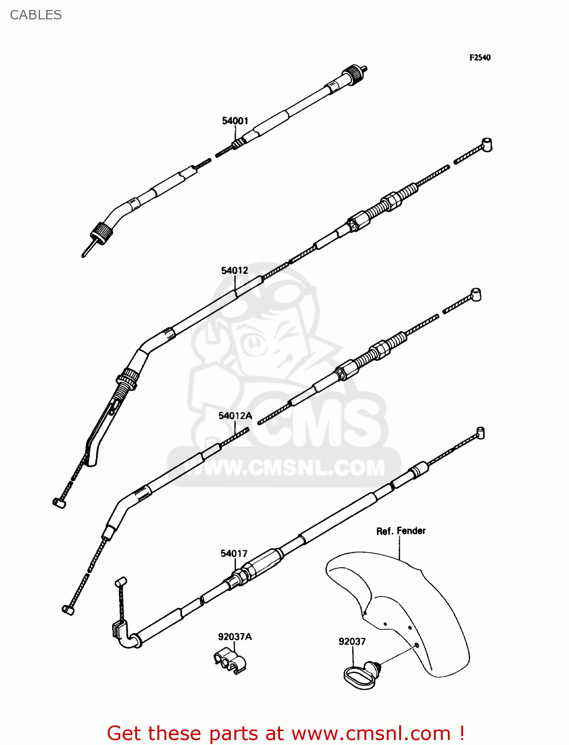 CABLES ZX750H2 NINJA ZX7 1990 USA CALIFORNIA CANADA