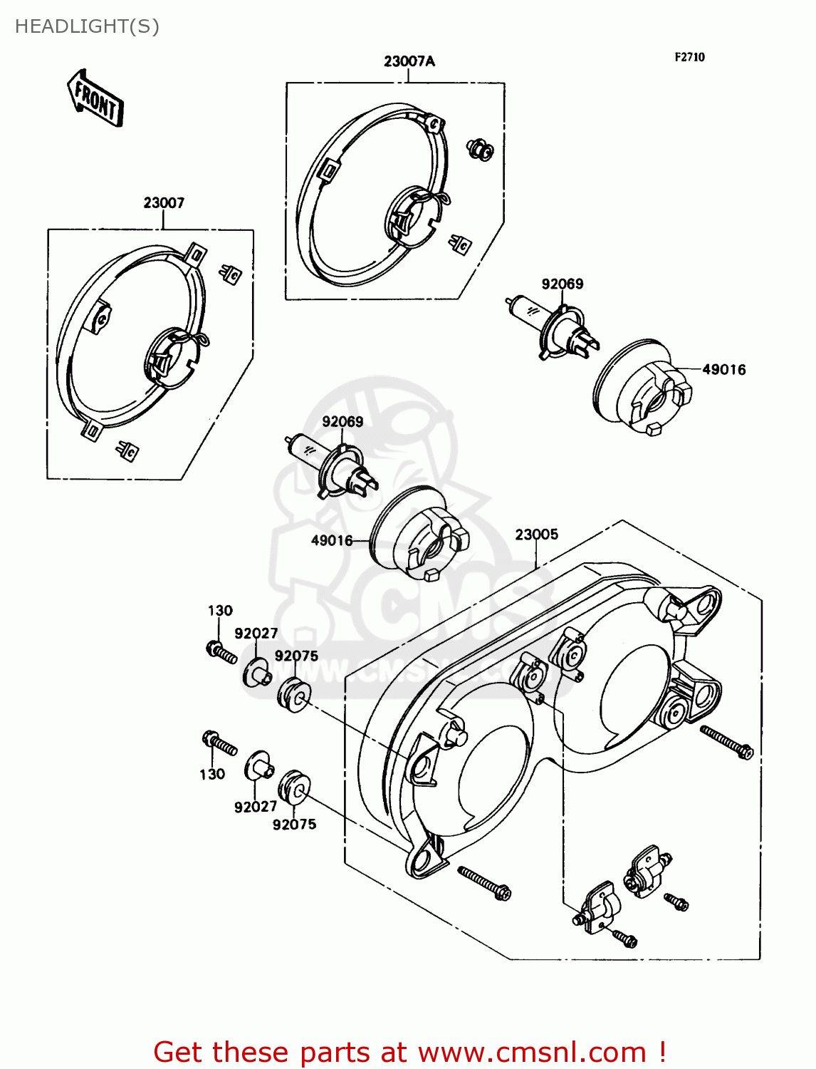 HEADLIGHT(S) ZX750H2 NINJA ZX7 1990 USA CALIFORNIA CANADA