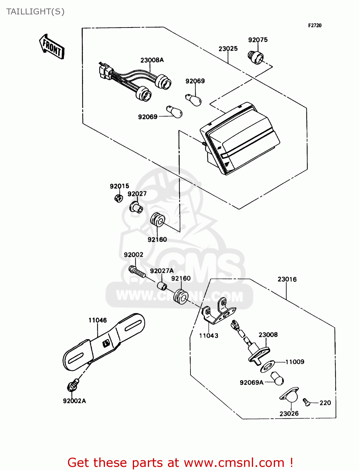 TAILLIGHT(S) ZX750H2 NINJA ZX7 1990 USA CALIFORNIA CANADA