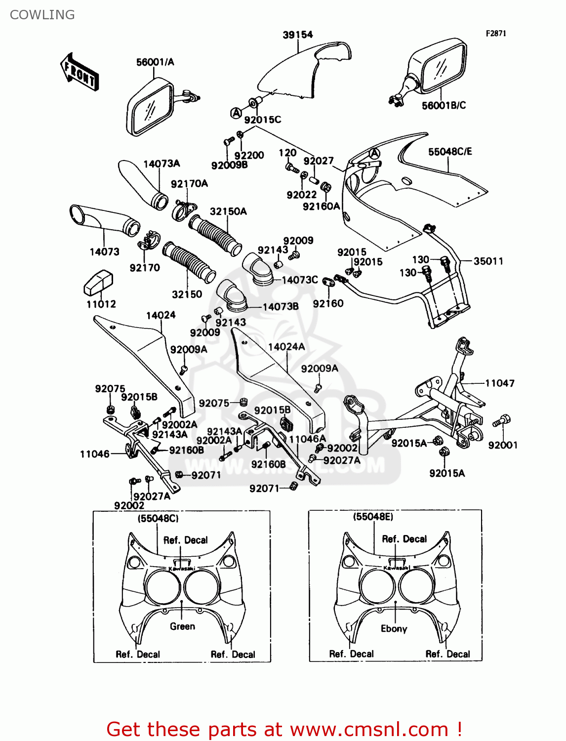 COWLING ZX750H2 NINJA ZX7 1990 USA CALIFORNIA CANADA