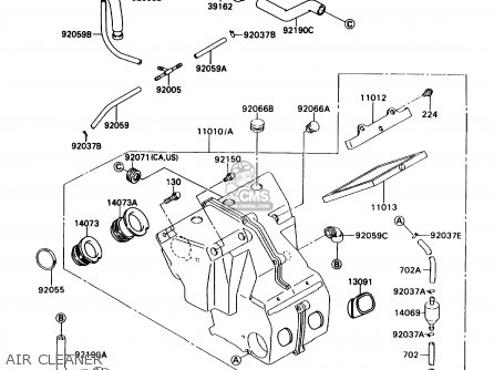 AIR CLEANER - ZX750H2 NINJA ZX7 1990 USA CALIFORNIA CANADA