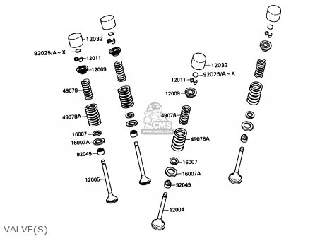 VALVE(S) - ZX750H2 NINJA ZX7 1990 USA CALIFORNIA CANADA