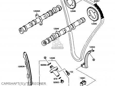 CAMSHAFT(S)/TENSIONER - ZX750H2 NINJA ZX7 1990 USA CALIFORNIA CANADA
