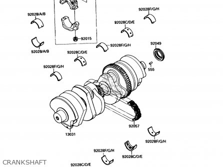 CRANKSHAFT - ZX750H2 NINJA ZX7 1990 USA CALIFORNIA CANADA