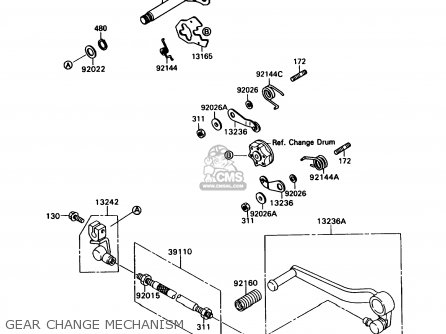 GEAR CHANGE MECHANISM - ZX750H2 NINJA ZX7 1990 USA CALIFORNIA CANADA