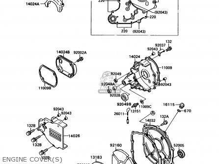 ENGINE COVER(S) - ZX750H2 NINJA ZX7 1990 USA CALIFORNIA CANADA