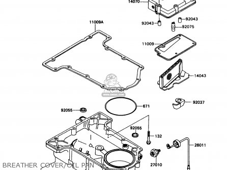 BREATHER COVER/OIL PAN - ZX750H2 NINJA ZX7 1990 USA CALIFORNIA CANADA