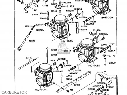 CARBURETOR - ZX750H2 NINJA ZX7 1990 USA CALIFORNIA CANADA