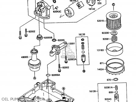 OIL PUMP/OIL FILTER - ZX750H2 NINJA ZX7 1990 USA CALIFORNIA CANADA