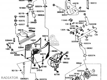 RADIATOR - ZX750H2 NINJA ZX7 1990 USA CALIFORNIA CANADA