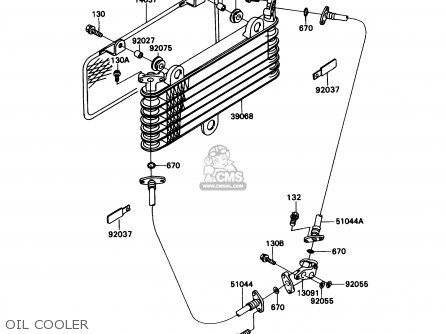 OIL COOLER - ZX750H2 NINJA ZX7 1990 USA CALIFORNIA CANADA