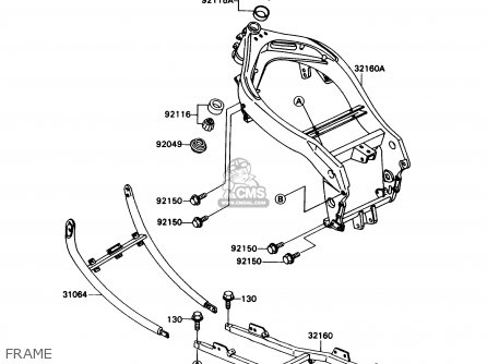 FRAME - ZX750H2 NINJA ZX7 1990 USA CALIFORNIA CANADA