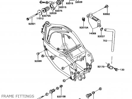 FRAME FITTINGS - ZX750H2 NINJA ZX7 1990 USA CALIFORNIA CANADA