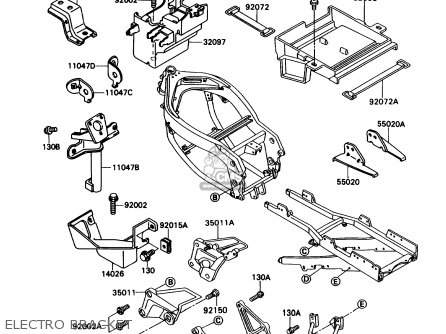 ELECTRO BRACKET - ZX750H2 NINJA ZX7 1990 USA CALIFORNIA CANADA