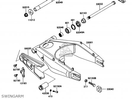 SWINGARM - ZX750H2 NINJA ZX7 1990 USA CALIFORNIA CANADA