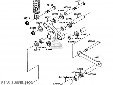 REAR SUSPENSION - ZX750H2 NINJA ZX7 1990 USA CALIFORNIA CANADA