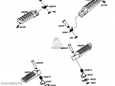 FOOTRESTS - ZX750H2 NINJA ZX7 1990 USA CALIFORNIA CANADA