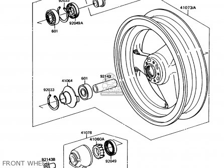 FRONT WHEEL - ZX750H2 NINJA ZX7 1990 USA CALIFORNIA CANADA
