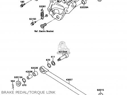 BRAKE PEDAL/TORQUE LINK - ZX750H2 NINJA ZX7 1990 USA CALIFORNIA CANADA