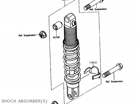 SHOCK ABSORBER(S) - ZX750H2 NINJA ZX7 1990 USA CALIFORNIA CANADA
