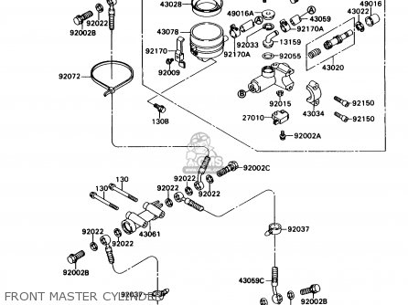 FRONT MASTER CYLINDER - ZX750H2 NINJA ZX7 1990 USA CALIFORNIA CANADA