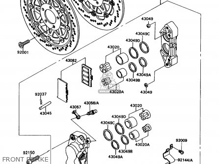 FRONT BRAKE - ZX750H2 NINJA ZX7 1990 USA CALIFORNIA CANADA