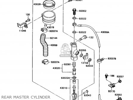 REAR MASTER CYLINDER - ZX750H2 NINJA ZX7 1990 USA CALIFORNIA CANADA