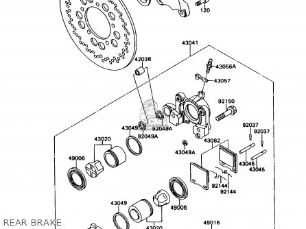 REAR BRAKE - ZX750H2 NINJA ZX7 1990 USA CALIFORNIA CANADA