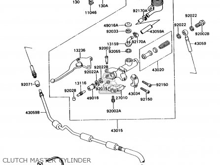 CLUTCH MASTER CYLINDER - ZX750H2 NINJA ZX7 1990 USA CALIFORNIA CANADA