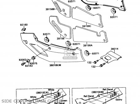 SIDE COVERS/CHAIN COVER - ZX750H2 NINJA ZX7 1990 USA CALIFORNIA CANADA