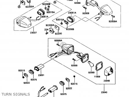 TURN SIGNALS - ZX750H2 NINJA ZX7 1990 USA CALIFORNIA CANADA