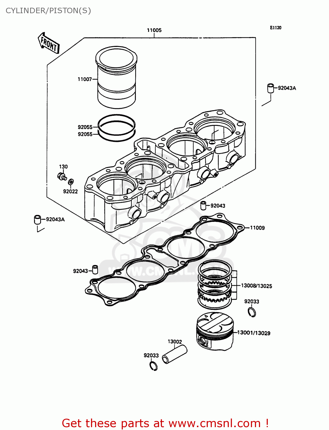 CYLINDER/PISTON(S) ZX750H2 ZXR750 1990 EUROPE UK FR AR FG GR IT NR SD SP ST