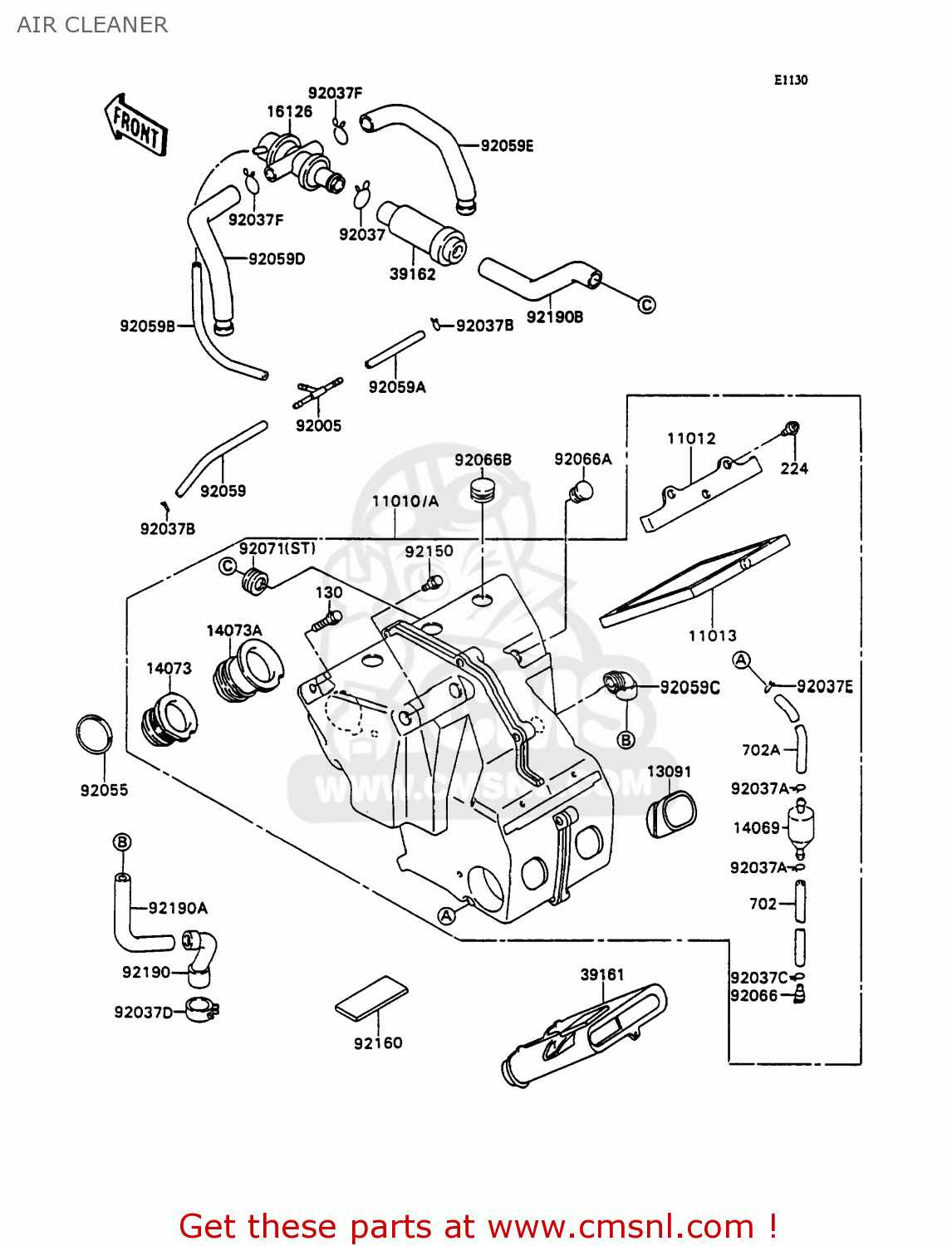 AIR CLEANER ZX750H2 ZXR750 1990 EUROPE UK FR AR FG GR IT NR SD SP ST