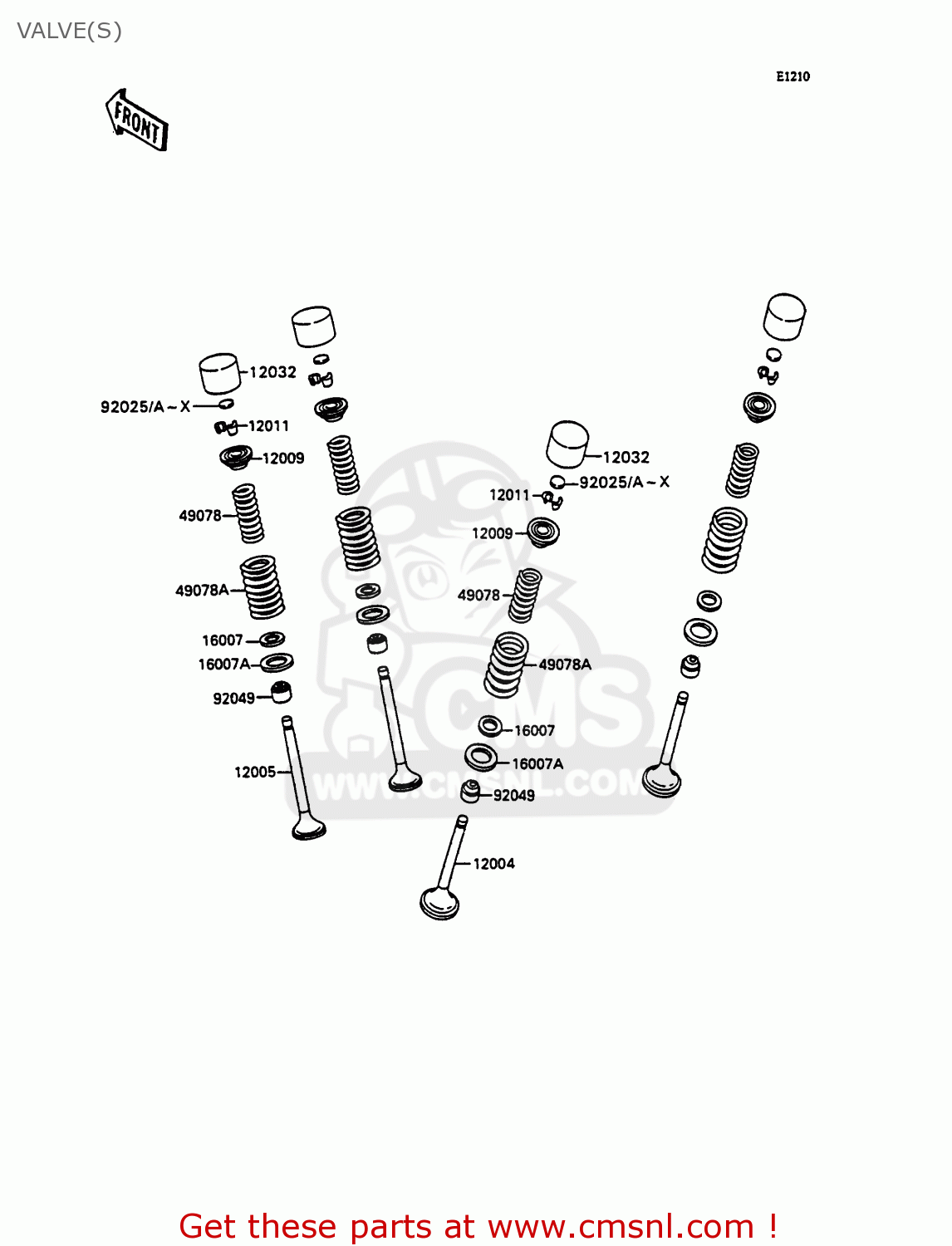 VALVE(S) ZX750H2 ZXR750 1990 EUROPE UK FR AR FG GR IT NR SD SP ST