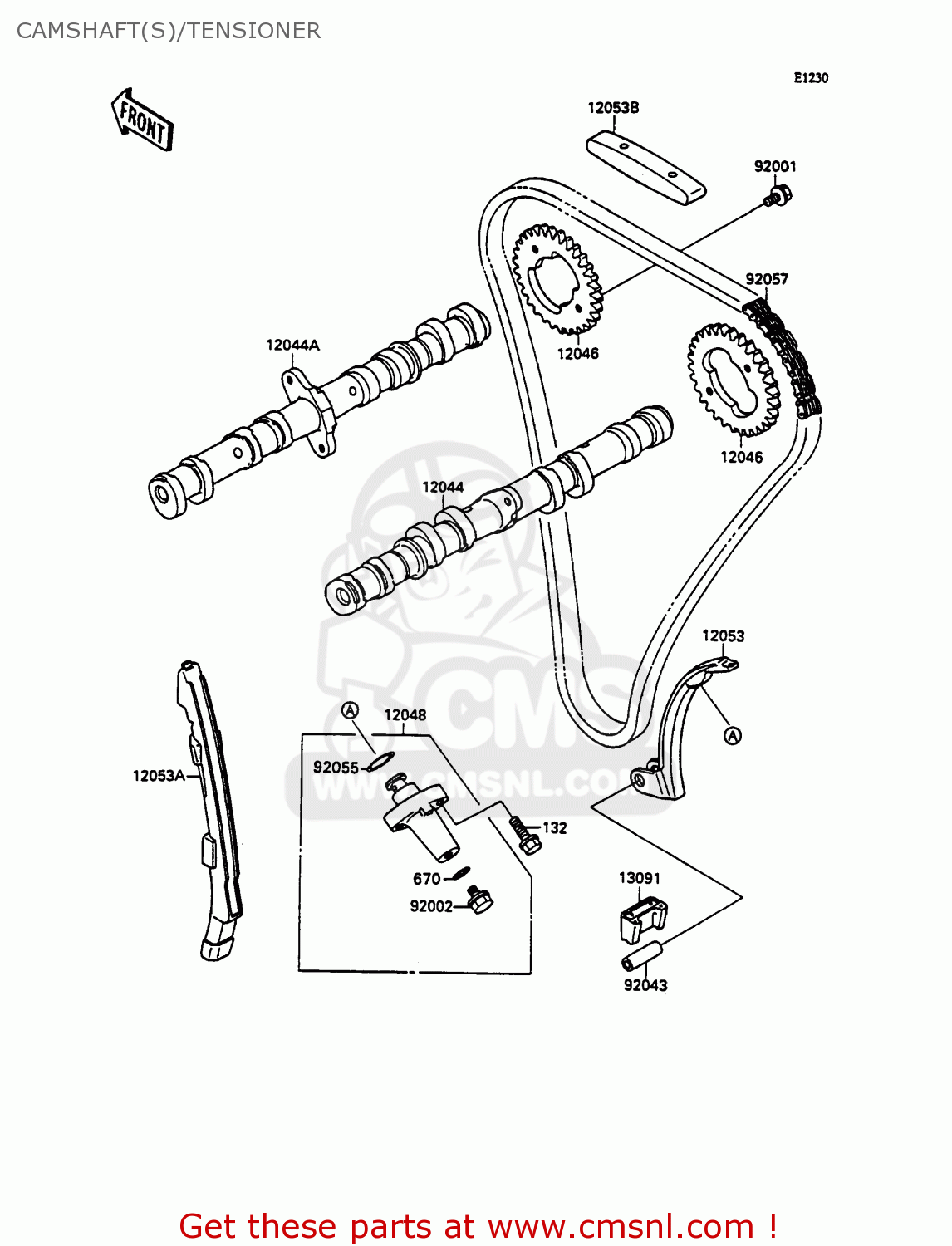 CAMSHAFT(S)/TENSIONER ZX750H2 ZXR750 1990 EUROPE UK FR AR FG GR IT NR SD SP ST