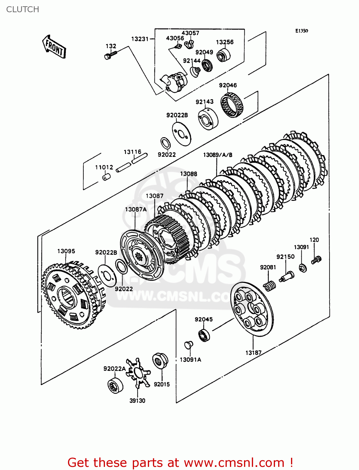 CLUTCH ZX750H2 ZXR750 1990 EUROPE UK FR AR FG GR IT NR SD SP ST