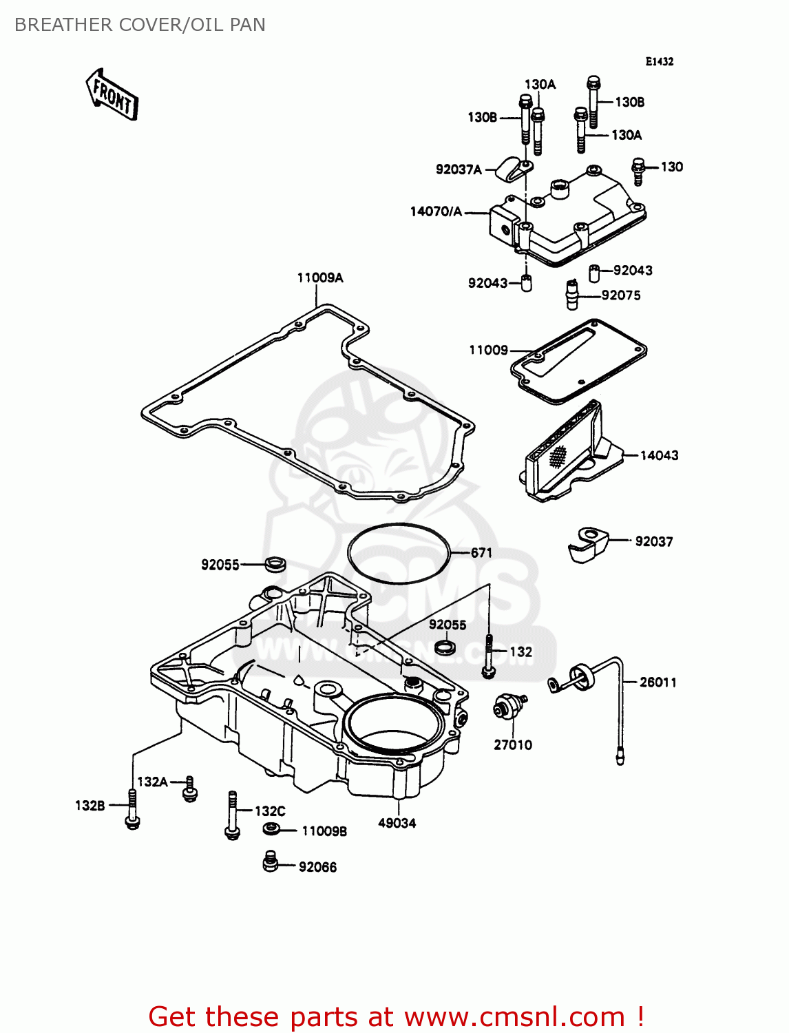 BREATHER COVER/OIL PAN ZX750H2 ZXR750 1990 EUROPE UK FR AR FG GR IT NR SD SP ST