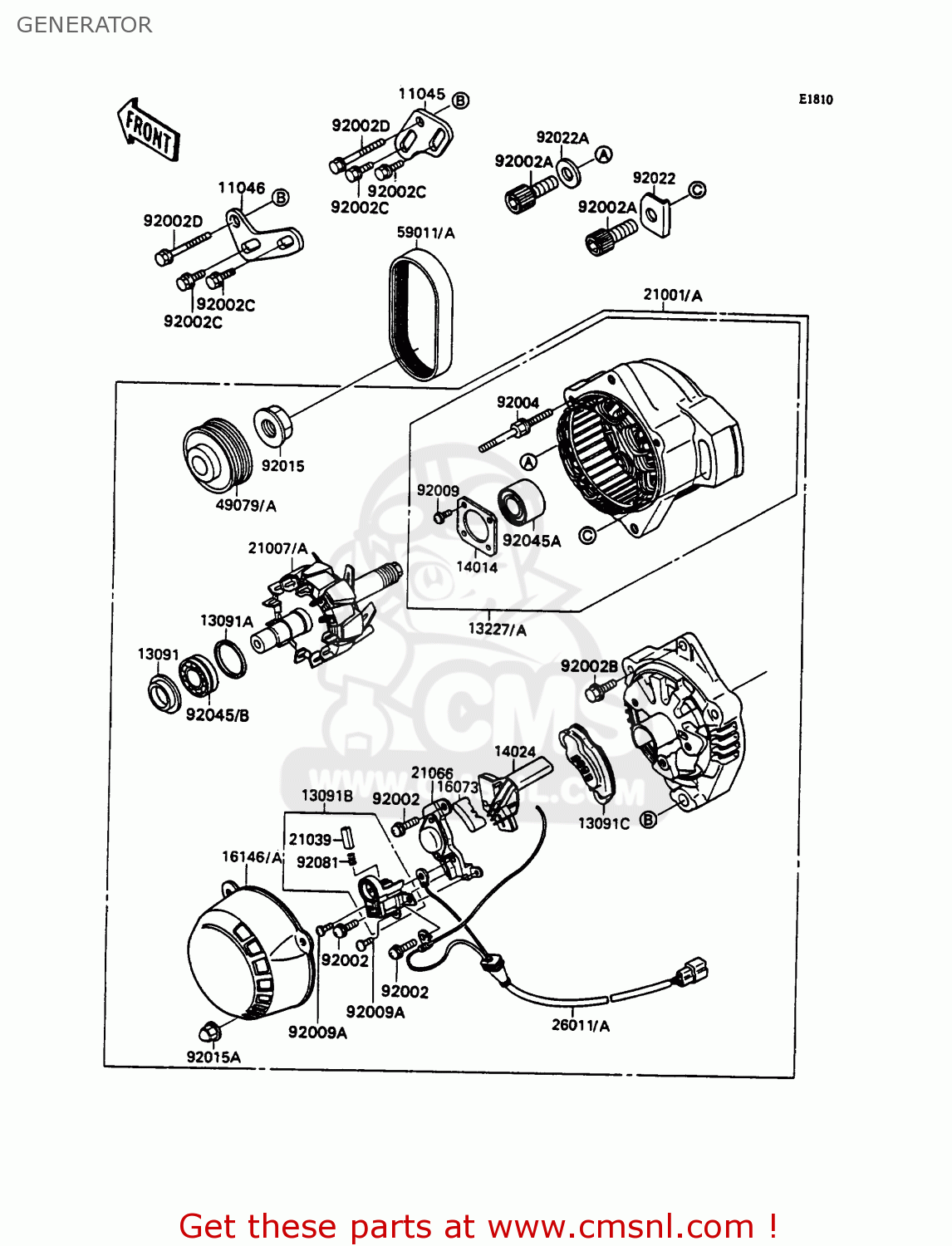 GENERATOR ZX750H2 ZXR750 1990 EUROPE UK FR AR FG GR IT NR SD SP ST