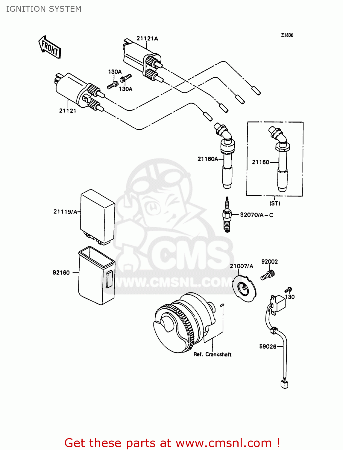IGNITION SYSTEM ZX750H2 ZXR750 1990 EUROPE UK FR AR FG GR IT NR SD SP ST