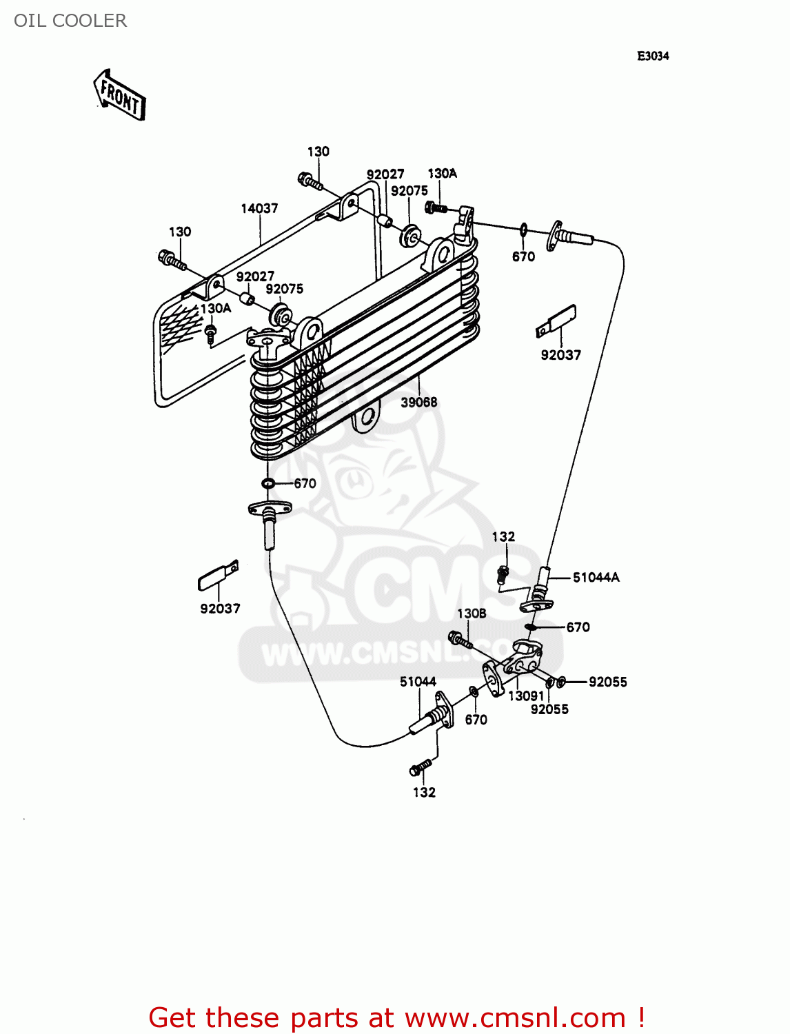 OIL COOLER ZX750H2 ZXR750 1990 EUROPE UK FR AR FG GR IT NR SD SP ST